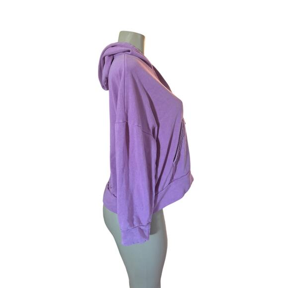 Women M Free People FP Movement Purple Work It Out Hoodie Hooded Sweatshirt - Picture 5 of 6